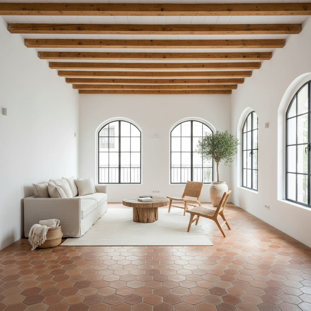 Interior de casa unifamiliar pintada por Mansonet con acabado profesional en Barcelona