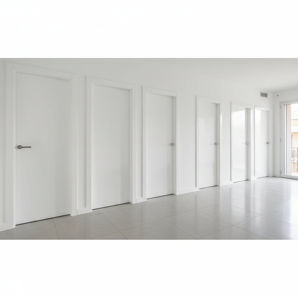 Lacado profesional de puerta de madera con esmalte al agua en Barcelona