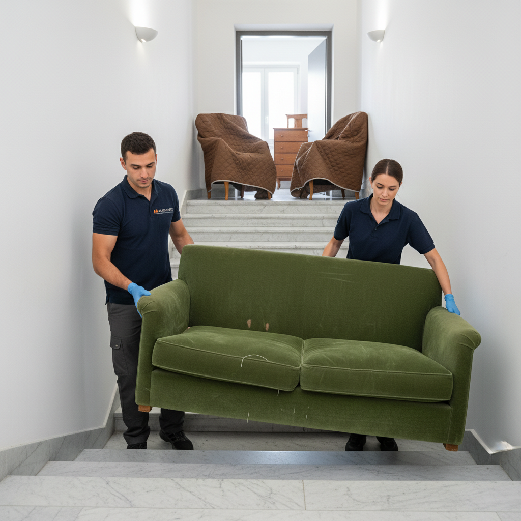 Equipo de Mansonet realizando vaciado de pisos y retirada de muebles en Barcelona